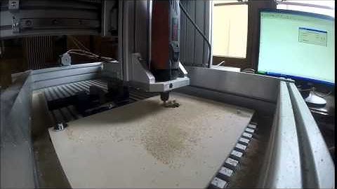 Homemade CNC router first test run - Cutting wooden pinion