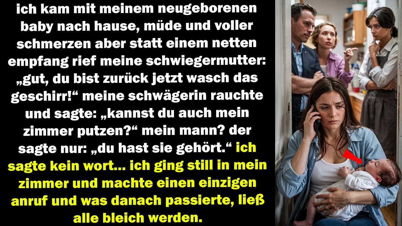 meine schwiegermutter schrie mich nach der geburt an – ein anruf von mir ließ alle bleich werden