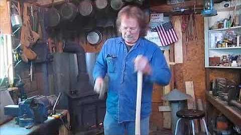 Putting a handle in a ax head the easy way