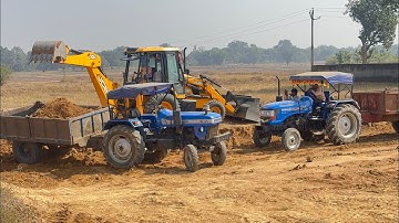 New JCB 3DX Plus Loading Sonalika Mahindra working ll JCB 3DX Plus Tractor Tractor Loading Video