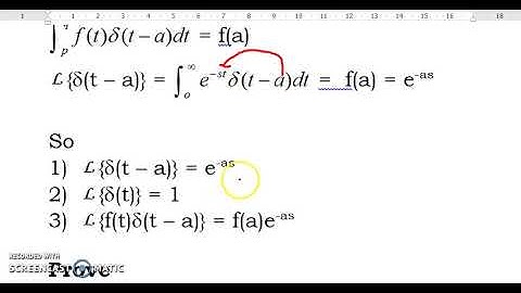 Laplace transform of Dirac Delta function
