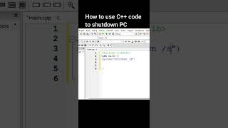 How to Shutdown a PC Using C++ Code #shorts #cpp #cppprogramming