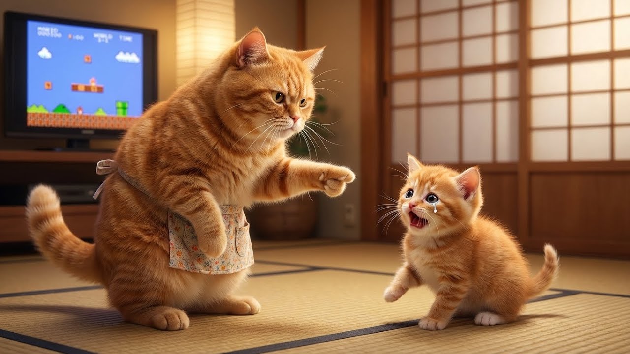 Mama Cat Breaks a Game Console and the Ginger Kitten Leaves Home 😢🎮