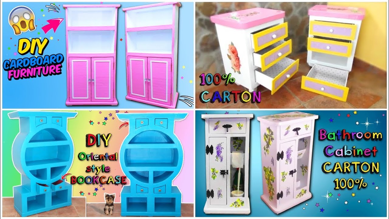 DIY How to MAKE your own FURNITURE using CARDBOARD | CRAFTS to do at home