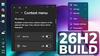 Nouvelle Build Windows 11 26H2 26340.9482 Nouveaux Changements Dans Le Menu Contextuel, Nouvel ...