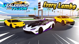 EVERY Lamborghini car in Dealership Tycoon from Slowest to Fastest! screenshot 1