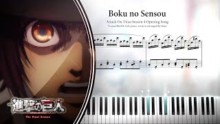 ATTACK ON TITAN Season 4 OP 6 - Boku no Sensou (My War) | Advanced Piano Arrangement by haru