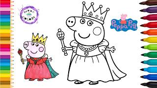 Information Queen Peppa Pig Cute Easy Simple Drawing And Coloring #peppapig #rainingcolors Guide