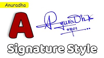 ✅ Anuradha Name Signature Style | A Signature Style | Signature Style of My Name Anuradha