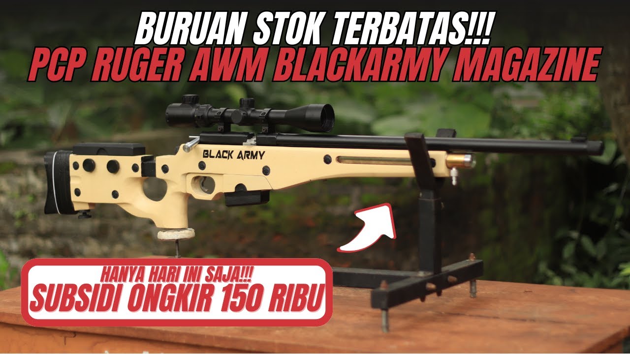 PROMO! Potongan Ratusan Ribu + Subsidi Ongkir 150RB PCP Ruger AWM!
