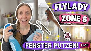 LIVE PUTZEN 🧽 FlyLady Zone 5 | 15 Minuten Wohnzimmerfenster putzen – mach mit!