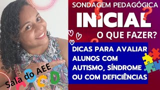 SONDAGEM PEDAGÓGICA INICIAL PARA ALUNOS DE INCLUSÃO/O QUE FAZERCOMO FAZERVem comigo saber