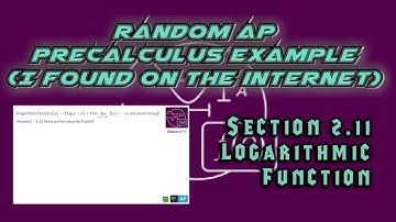 AP Precalculus Section 2.11 Example: TI-84+ Calculator for the Equation of a Logarithmic Function