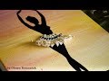 Ballerina Silhouette Acrylic Painting on Canvas with Beaded Elements