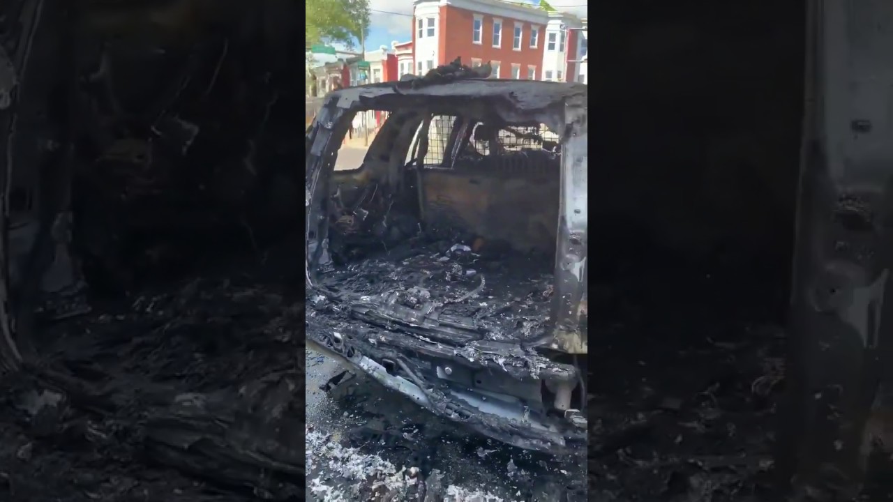 Philadelphia, — One of multiple police cars that was set on fire here ...