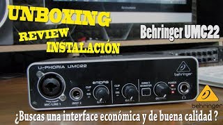 Interface de audio BEHRINGER UMC22 U-Phoria // UNBOXING & REVIEW 2018 // INSTALACIÓN - DRIVERS