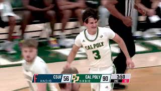 Cal Poly vs. CSU Fullerton, Men's Basketball Highlights -- Mar 6th, 2025