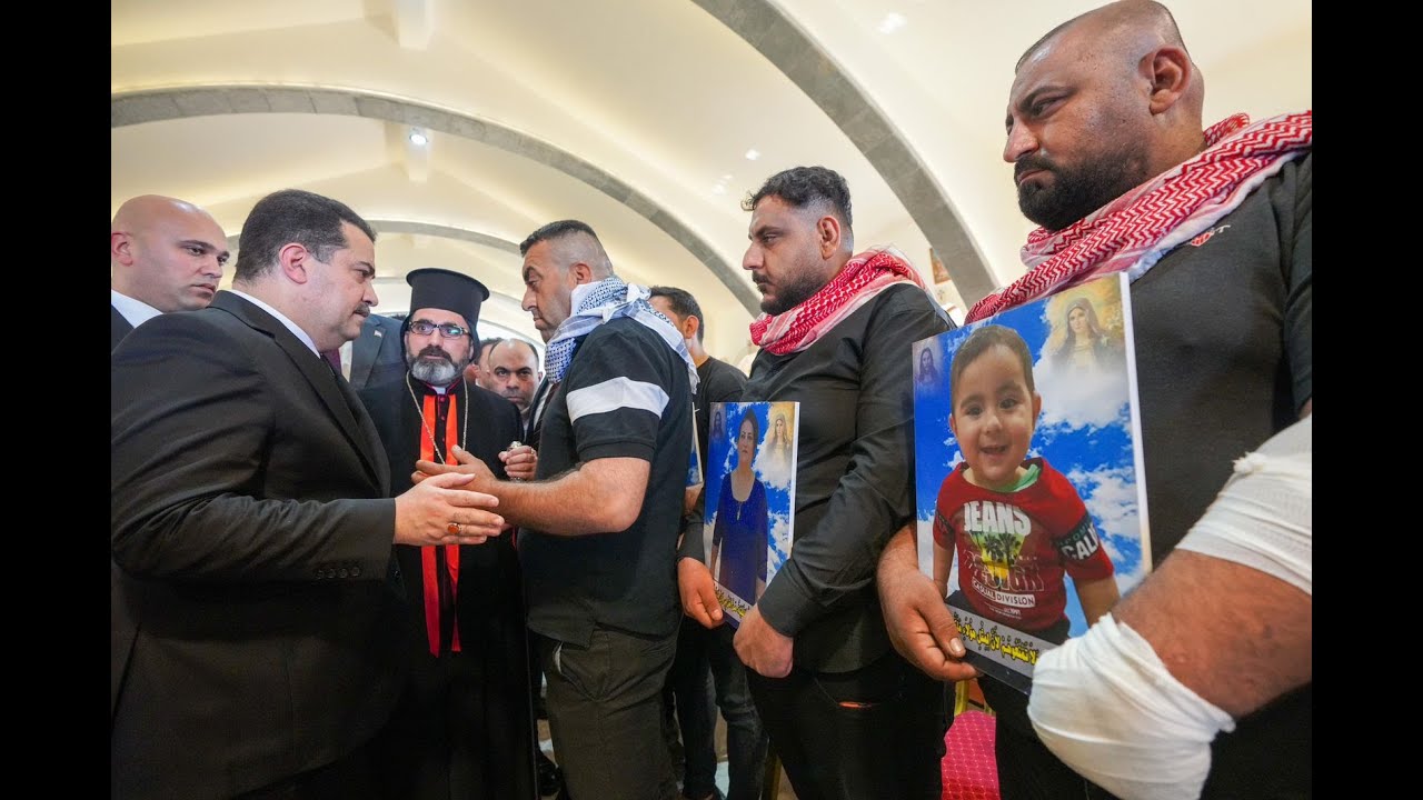 رئيس مجلس الوزراء يزور مطرانية ماربهنام وسارة في قضاء الحمدانية ويقدم العزاءلأسر ضحايا الحادث الأليم