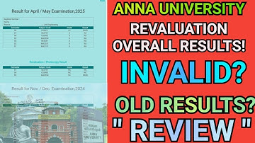 Anna University Overall Revaluation (Invalid & Old) Results 2025!#annauniversity #revaluation #r2021