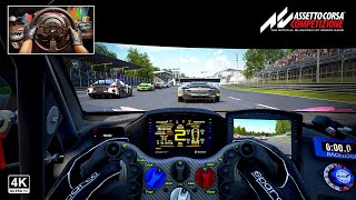 Assetto Corsa Competizione - McLaren 720S GT3 Evo Racing in Monza Circuit | Steering wheel Gameplay