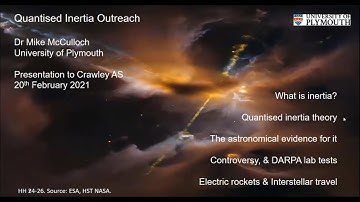 Dr Mike McCulloch explains Quantised Inertia to Crawley Astronomical Society