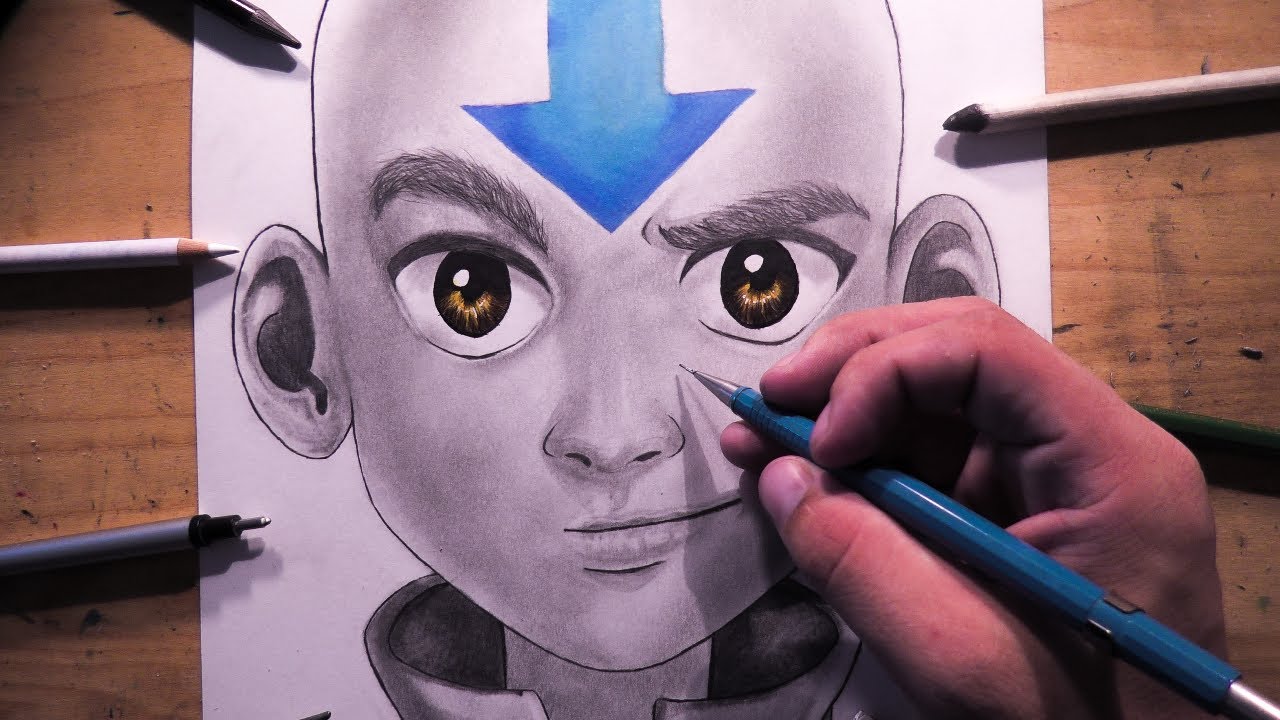 Drawing Aang in Pencil | Avatar The Last Airbender - YouTube