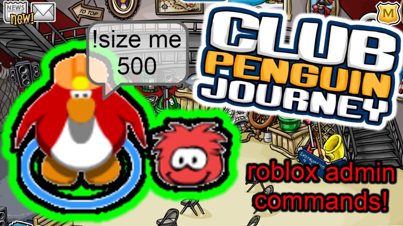 how to use roblox admin commands in club penguin journey - YouTube