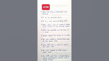 Essay On ATM In English | 10 Lines On ATM In English | Automated Teller Machine | About ATM #atm