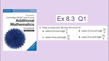 Additional Mathematic IGCSE and O level |Chapter 8 - Circular Measure| Ex 8.3, Q1
