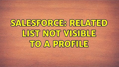 Salesforce: Related list not visible to a profile