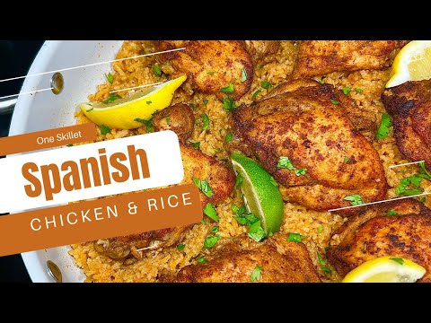 One Pan Spanish Chicken and Rice - Creme De La Crumb