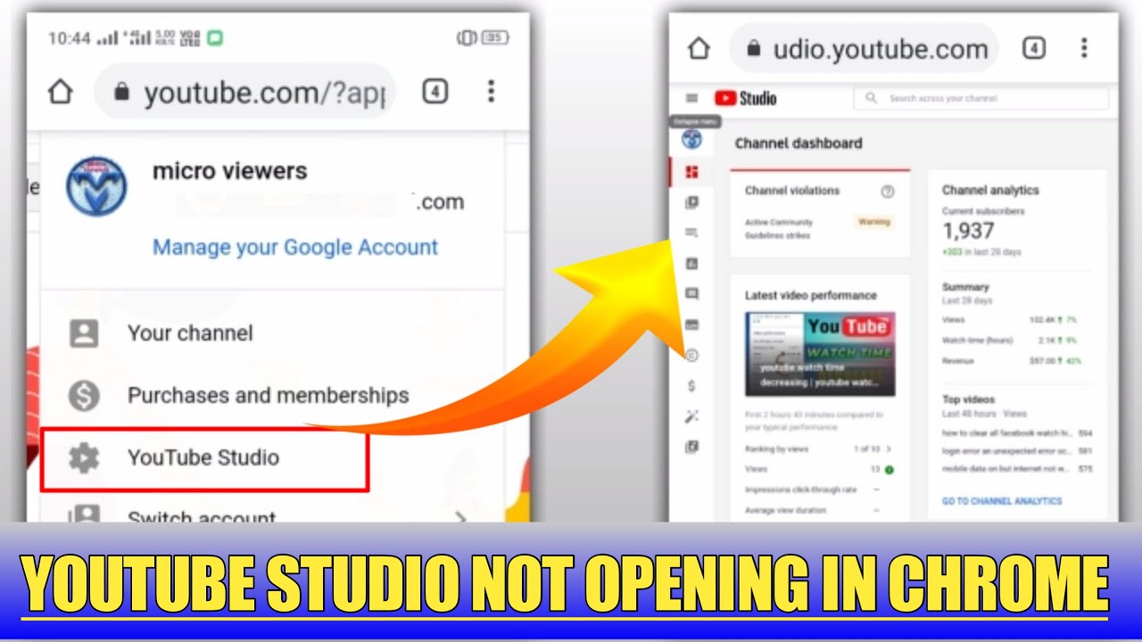 How to Open  Studio in Chrome Browser 