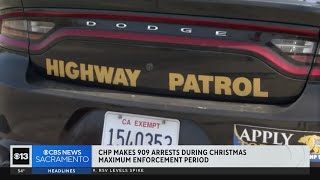 CHP makes 909 arrests during Christmas maximum enforcement period
