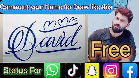David Name Signature Calligraphy Status | How to Cursive write with cut Marker #david