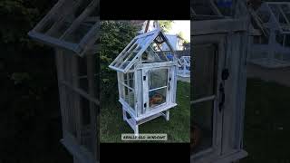 Mini greenhouse from some  really old windows￼￼..#Repurpose #greenhouse