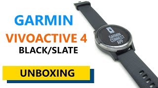 Garmin Vivoactive 4 Black/Slate Unboxing HD (010-02174-14)