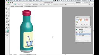 Render a 3D bottle with a label In Adobe Illustrator