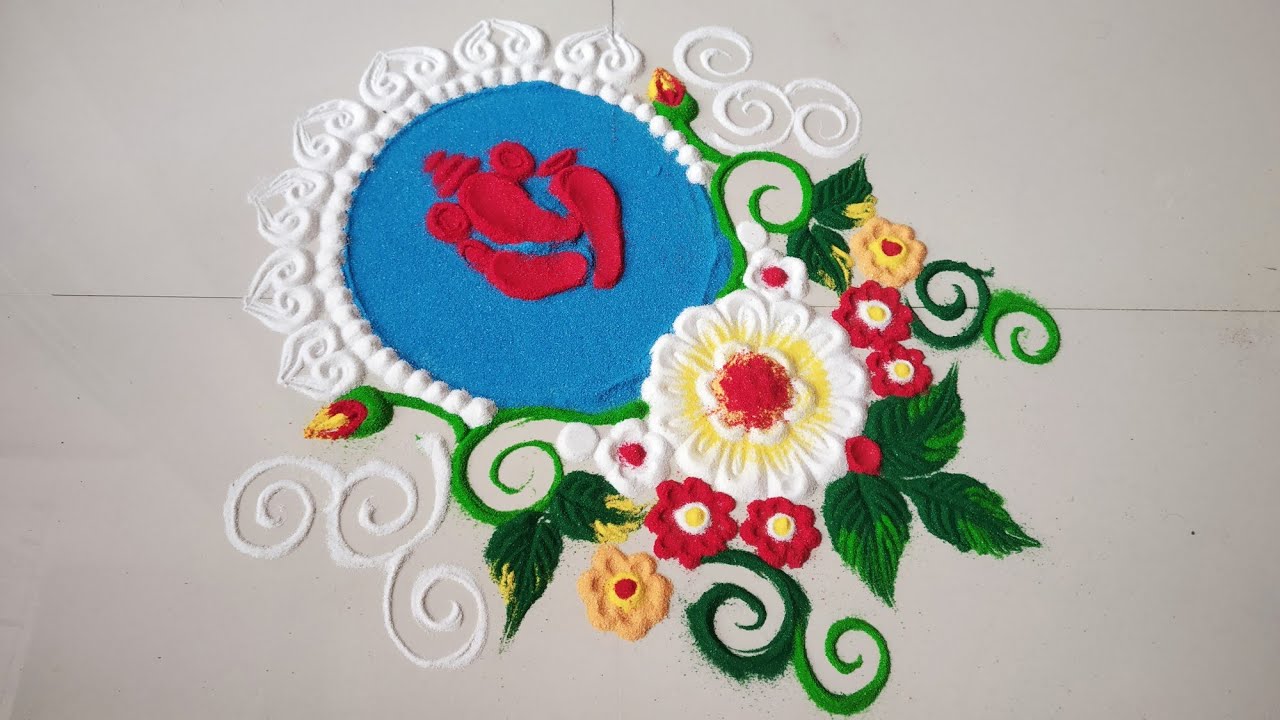 Small Ganesha Rangoli Design || Rangoli for Diwali Festival