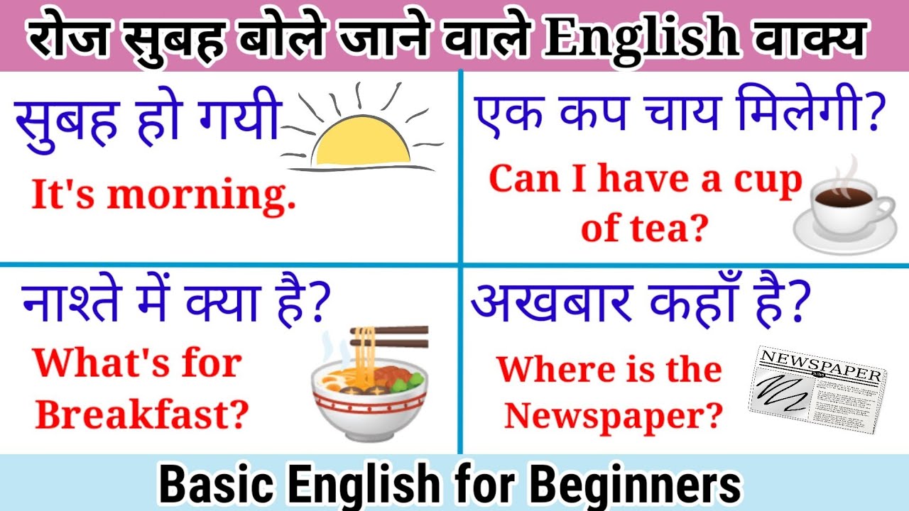 Morning Time Basic English Sentences for Daily Use | रोज सुबह बोले जाने वाले English के वाक्य |