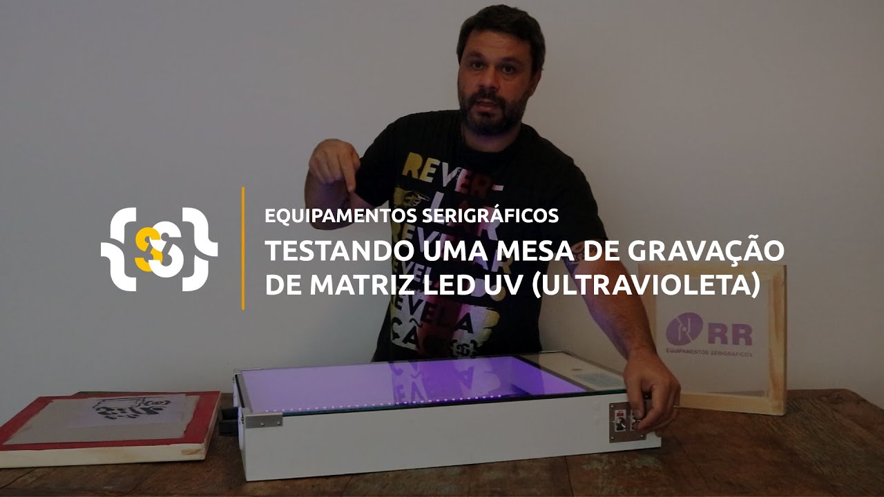 Testando uma mesa led uv para gravação de telas de serigrafia