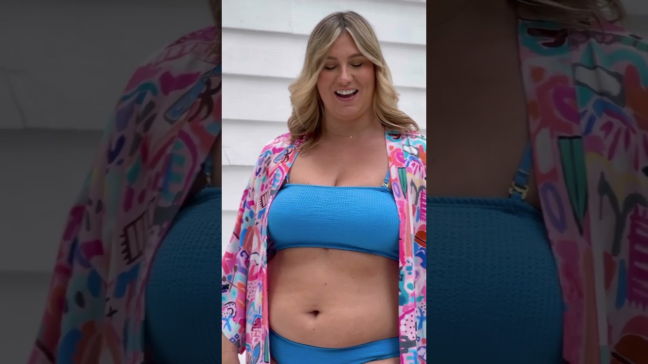 Full Bums Swimwear | TORI in Azure Blue and JULIA Kimono - Beach Life  