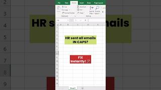 Convert ALL CAPS to Lowercase in Excel FAST!🔥 #exceltips #shorts #trending