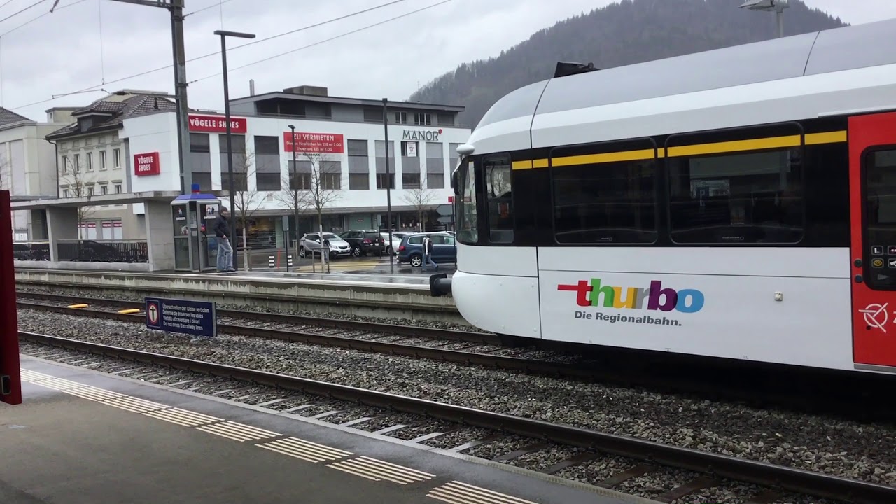 Thurbo GTW (Stadler) Departing in Wattwil 28.03.2018