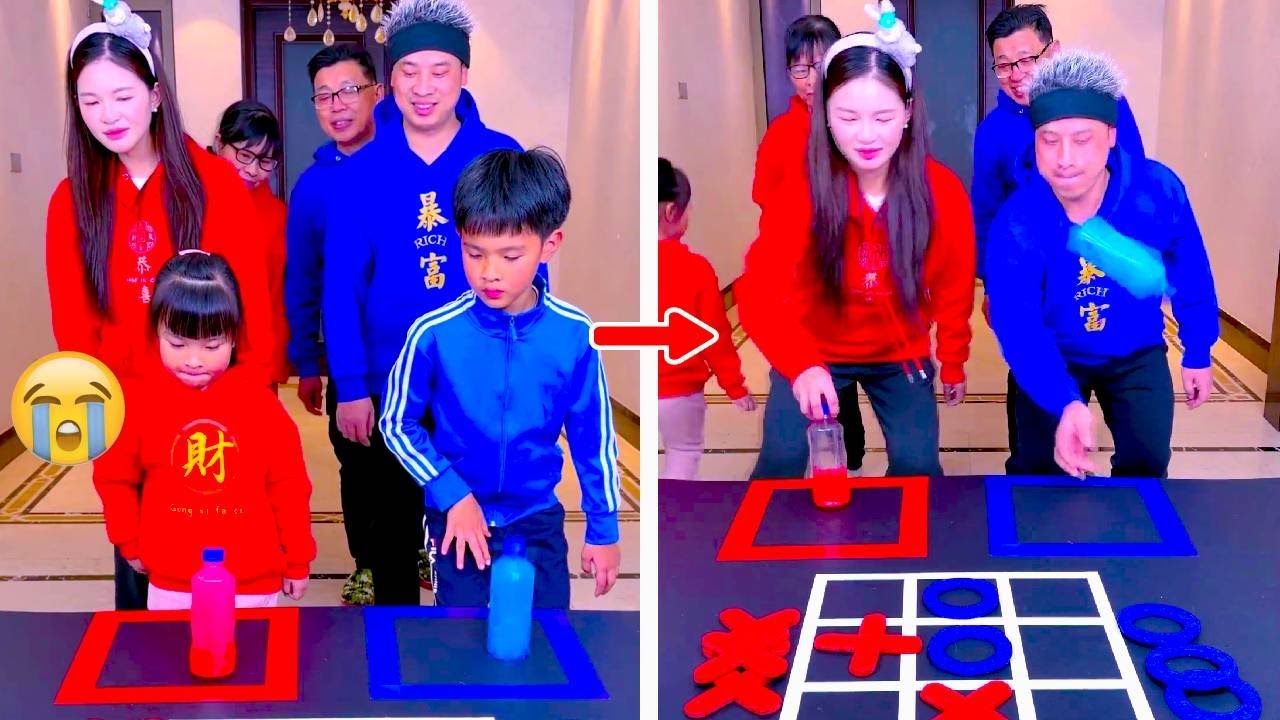 Family Games | 3x3 Grid + Bottle Standing Challenge! 