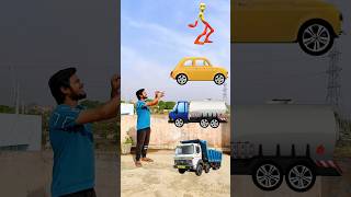 Vehicles to yellow Alien, spiderman, gorilla & girl funny new magical vfx #shorts