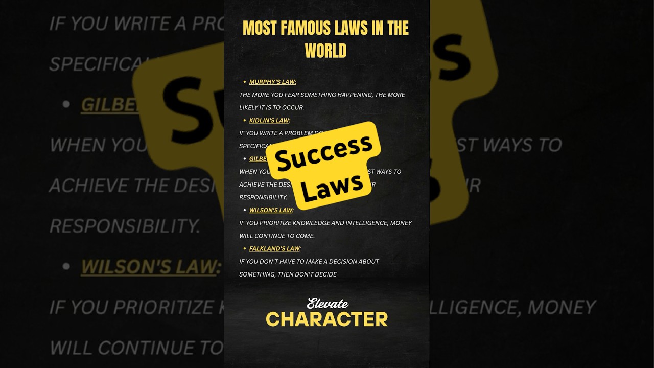 Want to MASTER the LAWS of Success? Watch This