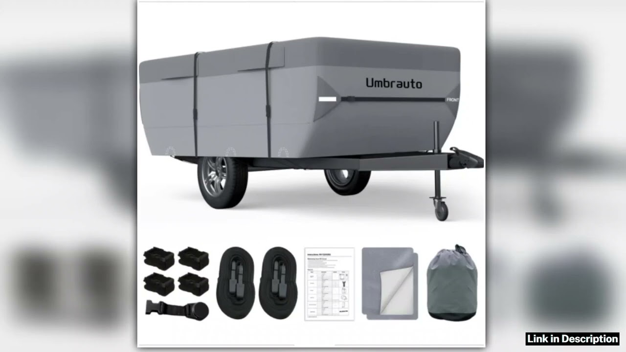 Umbrauto Pop Up Folding Camper Cover Upgraded 7 Layers Top Tent Trailer Cover Waterproof Extra