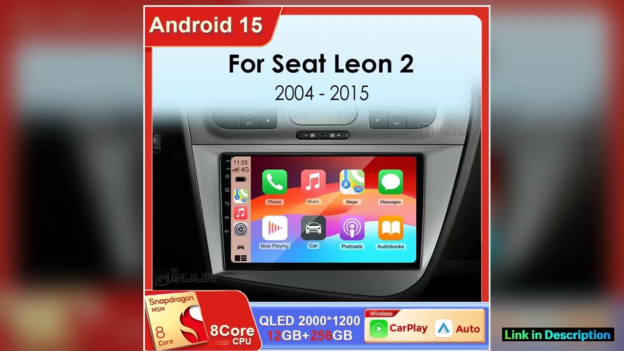 Android 15 Qualcomm Car Radio Multimedia Video Player Carplay For Seat Leon 2 MK2 Altea XL 2004 201