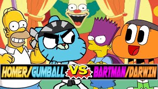 M.U.G.E.N. Battles | Homer Simpson/Gumball vs Bartman/Darwin