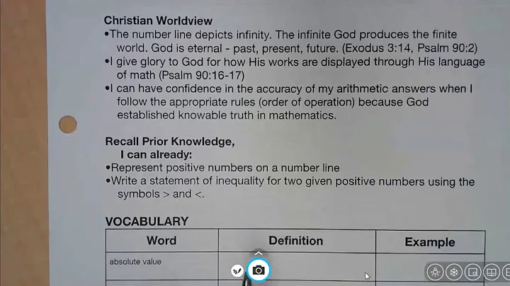 2.1 Negative Numbers & Horizontal Number Lines